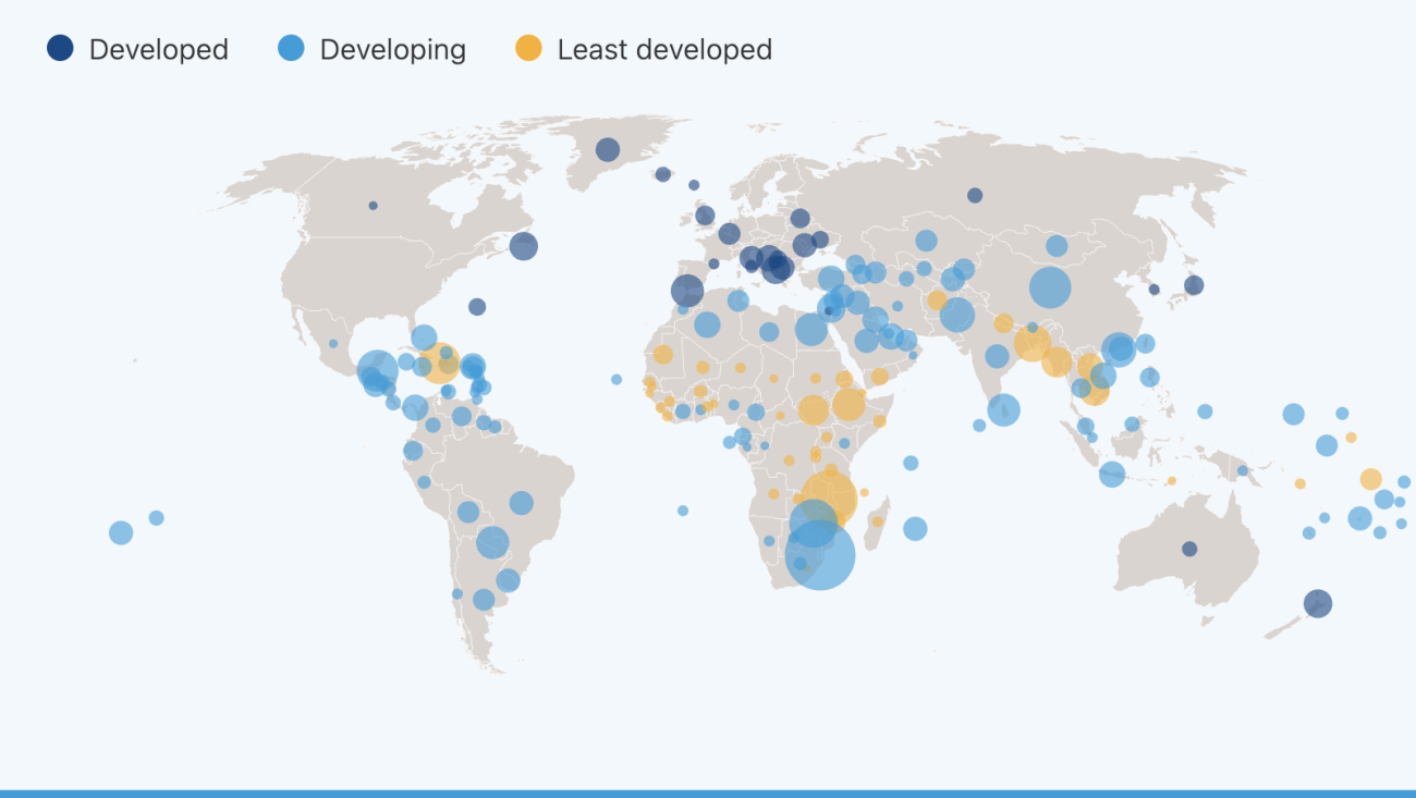 Mapping the size  of new US tariffs for developing countries
